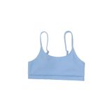 Angelsin Yüksek Bel Özel Kumaş Tankini Bikini Üstü - 34 - Mavi