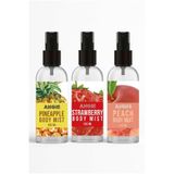 Angie Vücut Spreyi Set, 3x150 ml, Ananas, Çilek, Şeftali