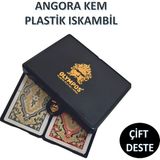 Angora Kem Olympos Plastik Iskambil Oyun Kağıdı Çift Deste - Plastic Playing Cards - Biriç Oyun Kağıdı