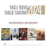 Angora Yağlı Boya Tablo Takvimi 2024 Duvar Takvimi 32X32 Cm