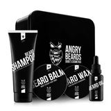 Angry Beards Sakal Bakım Seti | Sakal Uzatma Ve Şekillendirme İçin Eksiksiz Bakım Seti | Sakal Yağı, Sakal Kremi, Sakal Şampuanı Ve Sakal Mumu İçerir | Doğal Yağlar, Vitaminler Ve Besinler