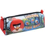 Angry Birds Lisanslı Tek Bölmeli Silindir Kalem Çantası , Kalemlik, Kalem Kutusu - Kırmızı - 20CM