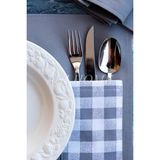 Anı Home 6'lı Gri Gri Beyaz Kaşıklık Detaylı Duck Kumaş Amerikan Servis - 35 x 40 cm - Gri - Beyaz