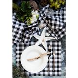 Anı Home 6'lı Siyah Beyaz Duck Kumaş Amerikan Servis - Siyah - Beyaz - 35 x 40 cm