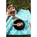 Anı Home 8'lı Mavi Beyaz Duck Kumaş Amerikan Servis - Mavi - Beyaz - 35 x 40 cm