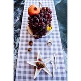 Anı Home Gri Beyaz Kareli Duck Kumaş Runner - 40 x 150 cm - Gri - Beyaz