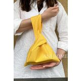 Anı Home Japon Düğümü Limon Sarısı Clutch Bilek Çanta Duck Kumaş