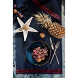 Anı Home Keten Yeşil Şerit Detaylı Runner - 40 x 150 cm - Lacivert