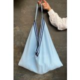Anı Home Mavi Saten Şerit Bag Omuz Ve Plaj Çantası