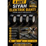 Anı Ofis Kırtasiye 4 Adet Siyah Elektrik Bandı | Elektrik, Kablo ve Tamir Işleri Için | Dayanıklı Bant Seti