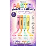 Anı Ofis Kırtasiye 4'lü Pastel Fosforlu Kalem Seti - Soft Pastel Renkler - 1-5 mm Kesik Uçlu Işaretleme Kalemi