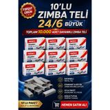 ANI OFİS KIRTASİYE A K Zımba Teli 24/6 Büyük – 10’lu Paket (Toplam 10.000 Tel) / Dayanıklı Metal Tel