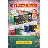 Anı Ofis Kırtasiye Anı Ofis 6’lı Parmak Boyası Seti - Yıkanabilir 25 Ml Çocuklar İçin Güvenli Canlı Renkler