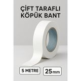 Anı Ofis Kırtasiye Çift Taraflı Köpük Bant 5 Metre – 25MM Genişlik | Süper Güçlü Yapışkan Montaj Bandı