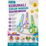 Anı Ofis Kırtasiye Korumalı Çocuk Makası Küt Uçlu Yaylı Plastik Güvenli Okul Makası 1 Adet