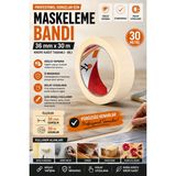 Anı Ofis Kırtasiye Maskeleme Bandı 36 mm x 30 M Krepe Kağıt Tabanlı Boya Bandı Bej
