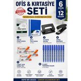 Anı Ofis Kırtasiye Ofis Kırtasiye Seti 6 Ürün | Delgeç + Zımba Makinesi + 3 Kutu Zımba Teli + 100'LÜ Poşet Dosya + 50'li Telli Dosya + 12'li Tükenmez Kalem