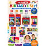 Anı Ofis Kırtasiye Okul Öncesi Kırtasiye Seti Kuru Boya Sulu Boya Keçeli Kalem Pastel Boya Pritt Ponpon