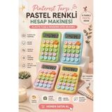 Anı Ofis Kırtasiye Pinterest Tarzı Pastel Renkli Hesap Makinesi - Klavye Tuşlu Modern Ofis Dekoru