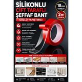 Anı Ofis Kırtasiye Şeffaf Çift Taraflı Nano Bant–2 Metre 18MM Iz Bırakmaz, Süper Güçlü Yapışkan, Çok Amaçlı Montaj Band