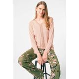 Anıl 9843 Uzun Kol V Yaka Viskon Çiçek Desenli Kışlık Örme Normal Bel Dantel Detaylı Pijama Takımı Yeşil S