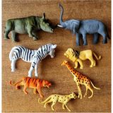 Anıl Anıloyuncak Oyuncak Vahşi Hayvan Figürleri Fil Aslan Kaplan Gergedan Zürafa Çita Kaplan Zebra - Renkli
