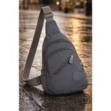 Anıl Bags Krinkıl Su Geçirmez Çapraz Askılı Omuz ve Göğüs Çantası - Gri