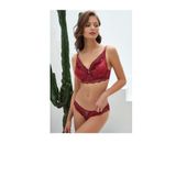 Anıl Bayan kadife sütyen slip Takım 4805 BORDO