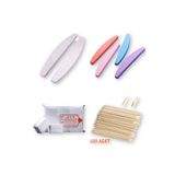 Anıl Gel Polish Kağıt Törpü 100/100 ( 4 Adet) ; Buffer 4Adet; 100’lü Portakal Çubuğü; Tüysüz Ped Oje Çıkartıcı