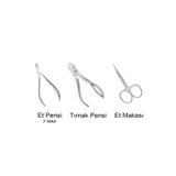 Anıl Gel Polish Protez Tırnak & Manikür 3”Lü Set Metal Set ; Tırnak Pensı ; Et pensi ; Et Makası