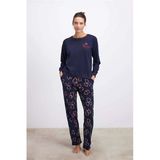 Anıl Kadın Uzun Kol Sweatshirt Ve Kalpli Pantolon Pijama Takımı Şık Ve Rahat Ev Giyimi 11583