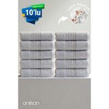 Anılsan 10'lu Gri Greek El Havlusu - 50x90 Cm, 225gr, %100 Pamuk, Spa Ve Otel Havlusu - 50 x 90 cm