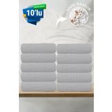 Anılsan 10'lu Gri Greek El Havlusu - 50x90 Cm, 225gr, %100 Pamuk, Spa Ve Otel Havlusu