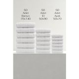 Anılsan 150'li Greek Havlu Otel Serisi L - 50 El Havlu 50x90, 50 Banyo Havlu 70x140, 50 Ayak Havlu 50x70