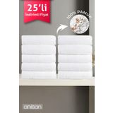 Anılsan 25'li Beyaz Banyo Havlusu - 70x140cm, 490gr, %100pamuk, Spa Ve Otel Havlusu