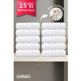 Anılsan 25'li Greek Beyaz Banyo Havlusu - 70x140 Cm, 490 Gr, %100pamuk, Spa Ve Otel Havlusu (25 Adet)