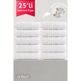 Anılsan 25'li Greek El Havlusu - 50x90 Cm, 225gr, %100 Pamuk, Spa Ve Otel Havlusu