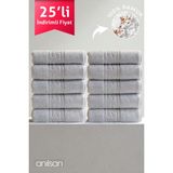 Anılsan 25'li Gri Greek El Havlusu - 50x90 Cm, 225gr, %100 Pamuk, Spa Ve Otel Havlusu - 50 x 90 cm