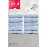 Anılsan 25'li Mavi Greek El Havlusu - 50x90 Cm, 225gr, %100 Pamuk, Spa Ve Otel Havlusu - 50 x 90 cm