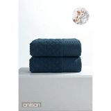 Anılsan 2'li Alina Lacivert El Havlusu - 50x90 Cm, 220 Gr, %100 Pamuk, Spa Ve Otel Havlusu - 50 x 90 cm