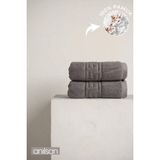 Anılsan 2'li Antrasit Greek El Havlusu - 50x90 Cm, 225 Gr, %100 Pamuk, Spa Ve Otel Havlusu - 50 x 90 cm