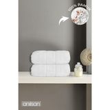 Anılsan 2'li Beyaz Hotel Logo El Havlusu - 50x90 Cm, 225 Gr, %100 Pamuk, Spa Ve Otel Havlusu - 50 x 90 cm