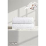 Anılsan 2'li Düz Beyaz Banyo Havlusu - 90x150 Cm, 650 Gr, %100pamuk, Spa Ve Otel Havlusu