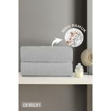 Anılsan 2'li Düz Gri Banyo Havlusu - 70x140 Cm, 490 Gr, %100pamuk, Spa Ve Otel Havlusu - 70 x 140 cm