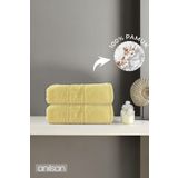 Anılsan 2'li Greek Sarı El Havlusu - 50x90 Cm, 225 Gr, %100 Pamuk, Spa Ve Otel Havlusu