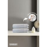Anılsan 2'li Gri Jelena El Havlusu - 50x90 Cm, 225 Gr, %100 Pamuk, Spa Ve Otel Havlusu - 50 x 90 cm
