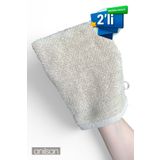 Anılsan 2'li Havlu Banyo Kesesi Bej %100 Pamuk 15x25 Hamam Kesesi