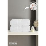 Anılsan 2'li Hotel Logo Banyo Havlusu - 70x140 Cm, 490 Gr, %100 Pamuk, Spa Ve Otel Havlusu - Beyaz - 70 x 140 cm