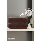 Anılsan 2'li Kahve Banyo Havlusu - 70x140 Cm, 490 Gr, %100pamuk, Spa Ve Otel Havlusu - 70 x 140 cm - Kahverengi