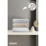 Anılsan 3'lü Jelena El Havlusu - 50x90 Cm, 225 Gr, %100 Pamuk, Spa Ve Otel Havlusu - 50 x 90 cm - Gri - Bej